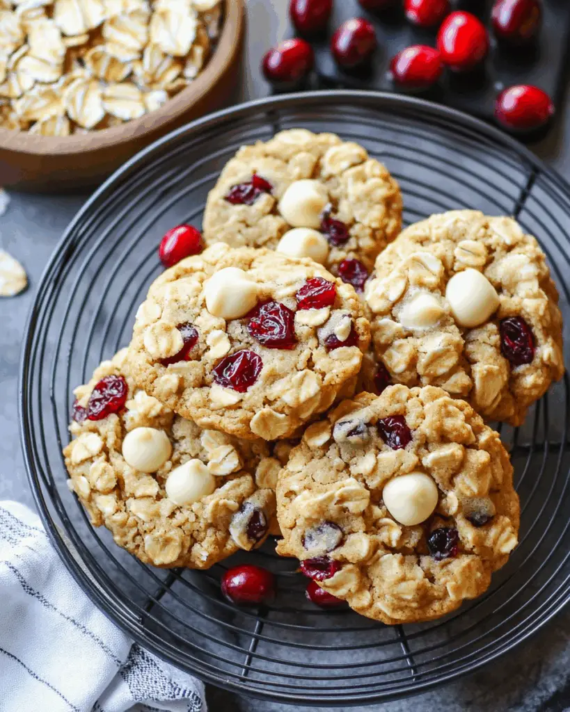 Oatmeal Cranberry White Chocolate Chip Cookies