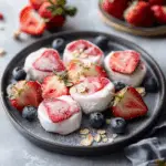 Frozen Strawberry Vanilla Yogurt Bites