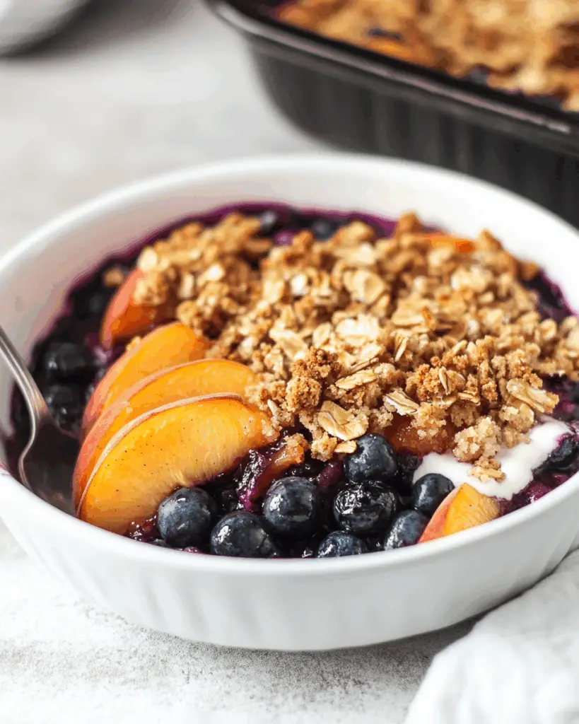 Gluten-Free Peach Blueberry Crisp