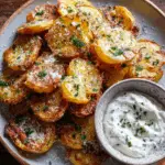 Parmesan Smashed Potatoes with Garlic Dip