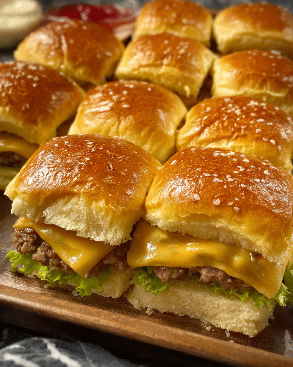 Cheeseburger Sliders with Hawaiian Rolls