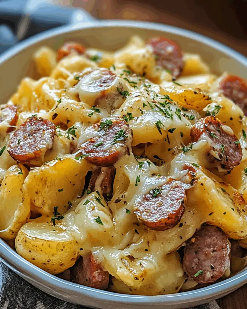 Cheesy Ranch Potatoes and Smoked Sausage