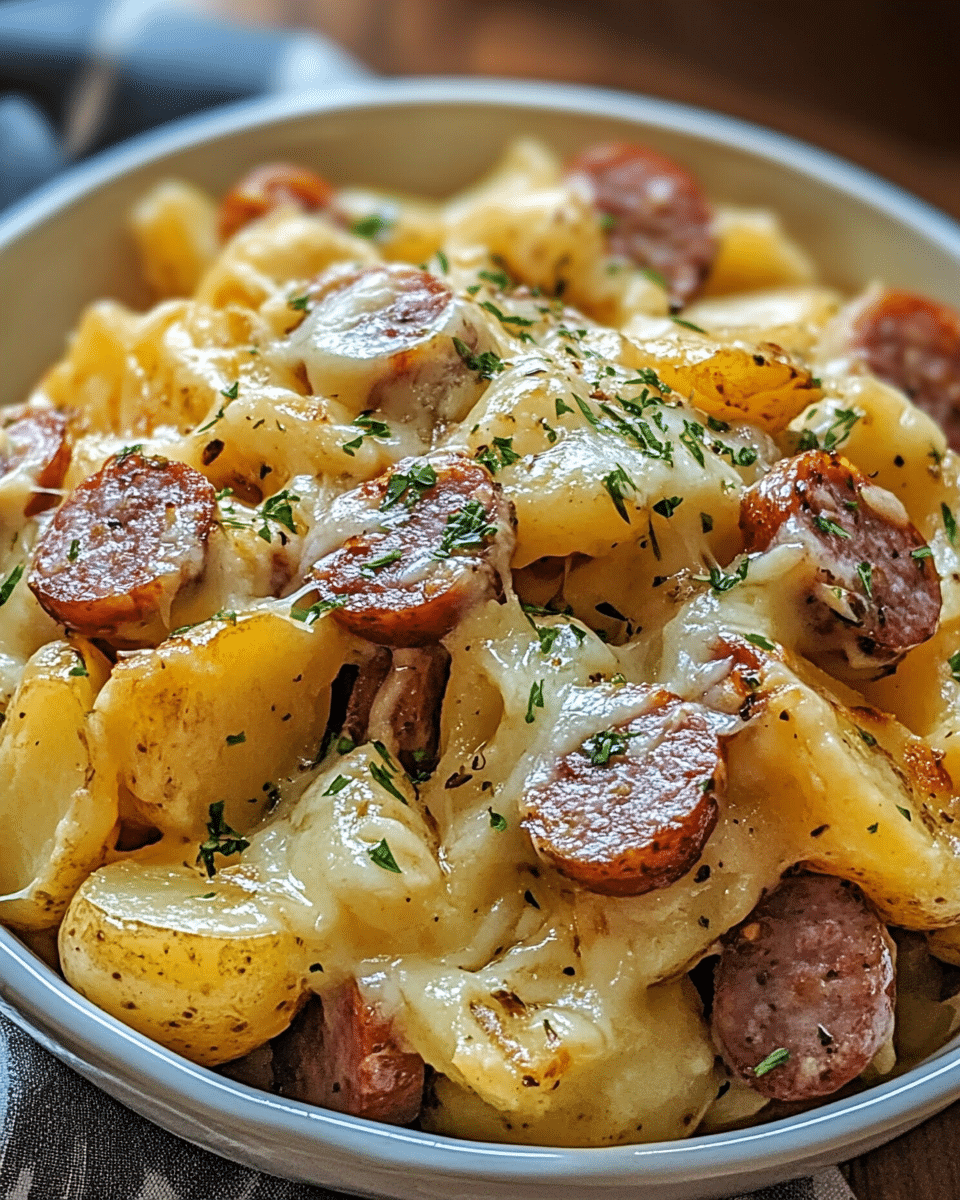 Cheesy Ranch Potatoes and Smoked Sausage