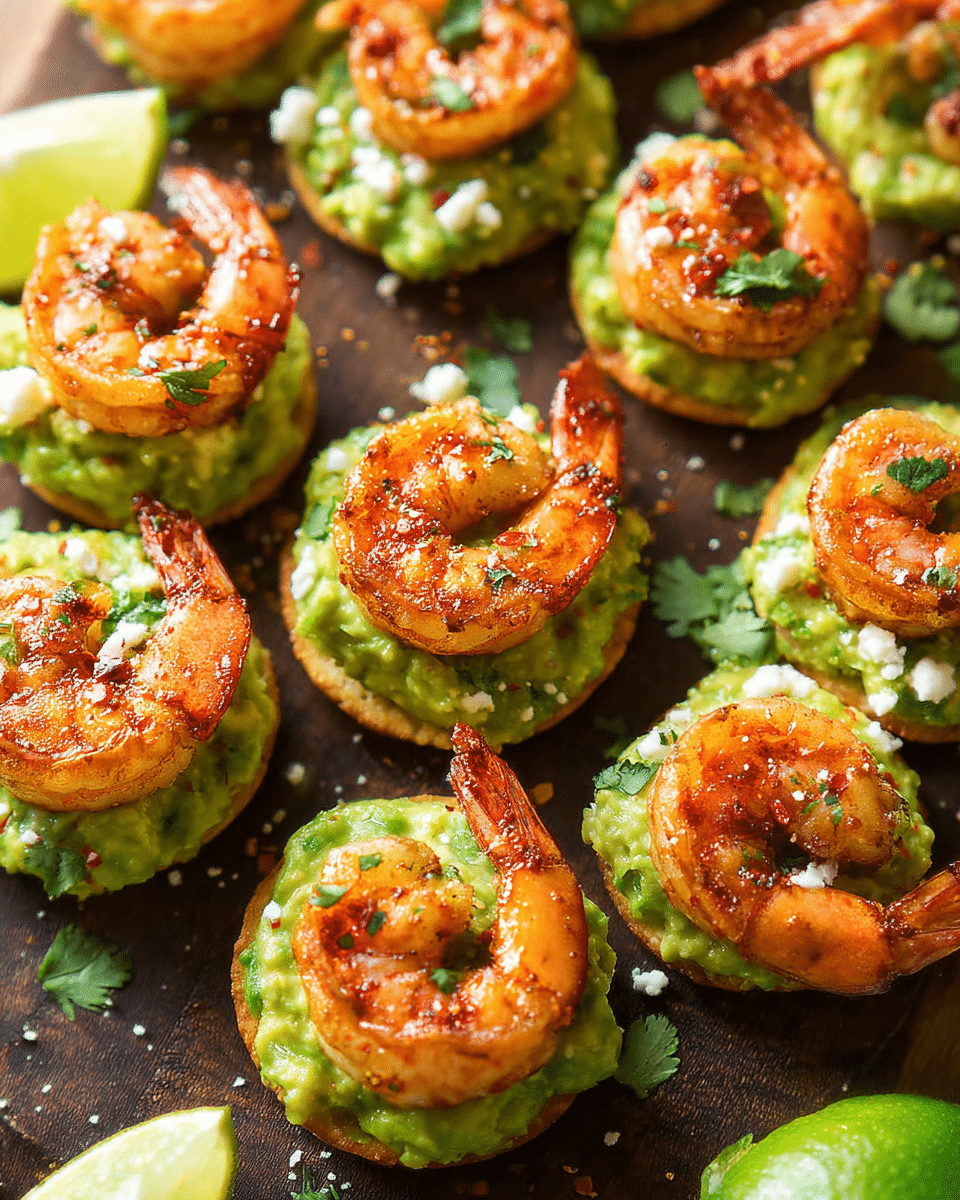 Spicy Shrimp Guacamole Bites