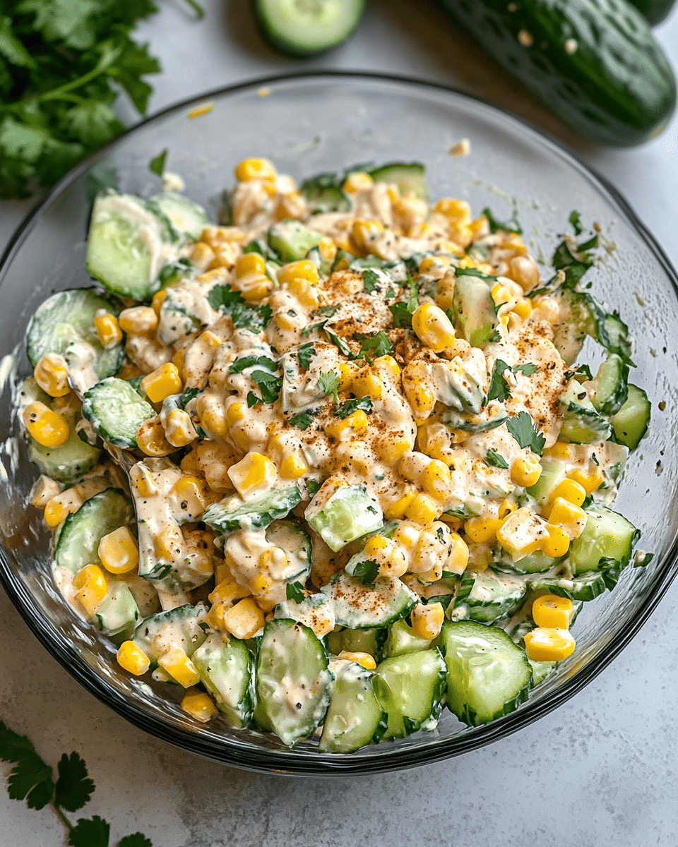Street Corn Creamy Cucumber Salad