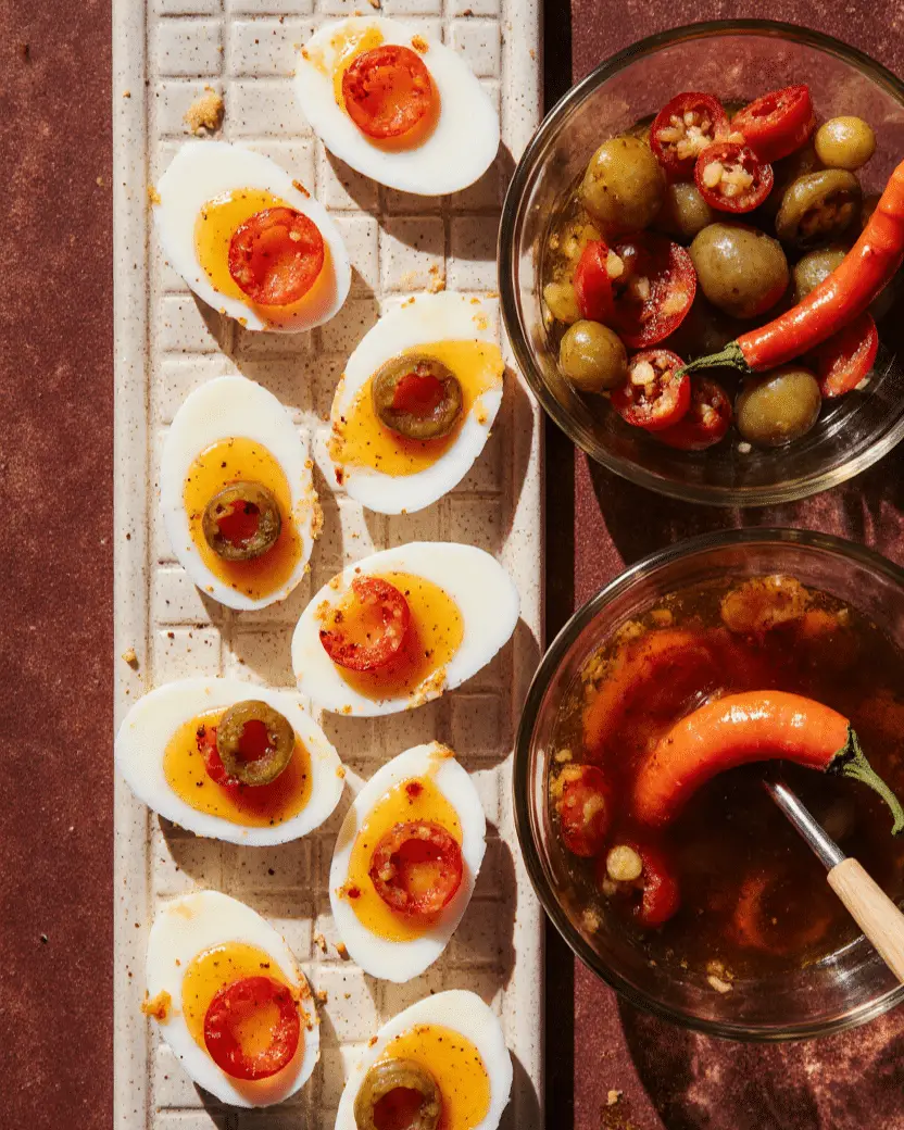 Soft-Boiled Eggs with Pickled Chiles