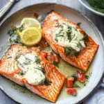 Pan-Seared Sockeye Salmon with Creamy Lemon Dill Sauce