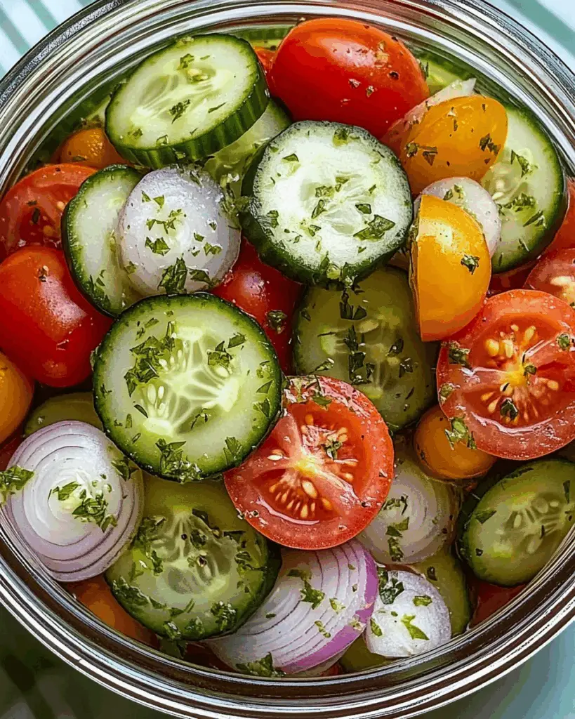 Marinated Cucumbers, Onions, and Tomatoes