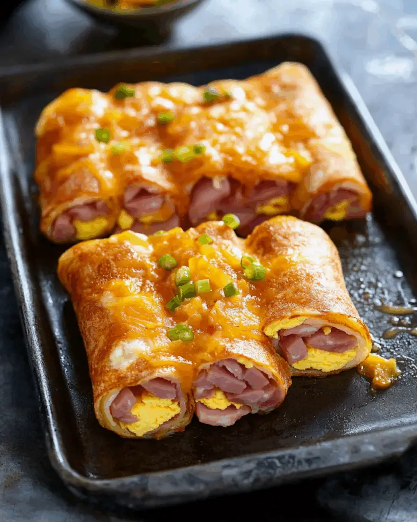 Salsa Ham and Egg Roll-Ups
