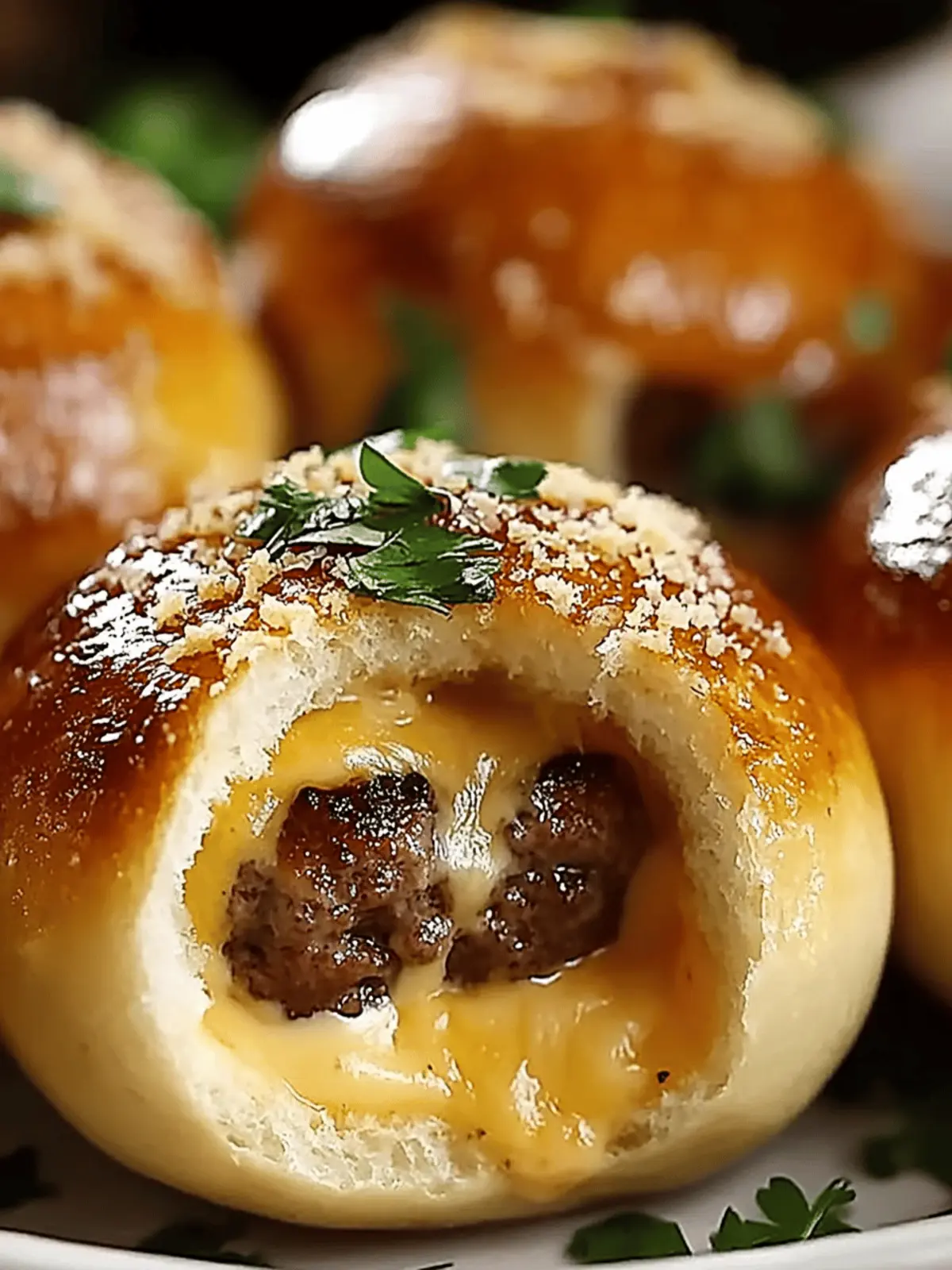 Garlic Parmesan Cheeseburger Bombs