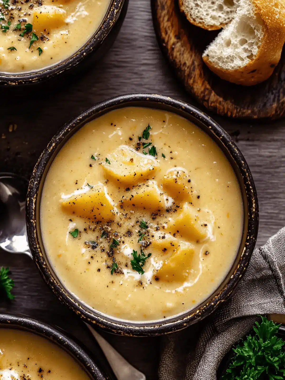 Hearty Cheddar Garlic Herb Potato Soup Recipe