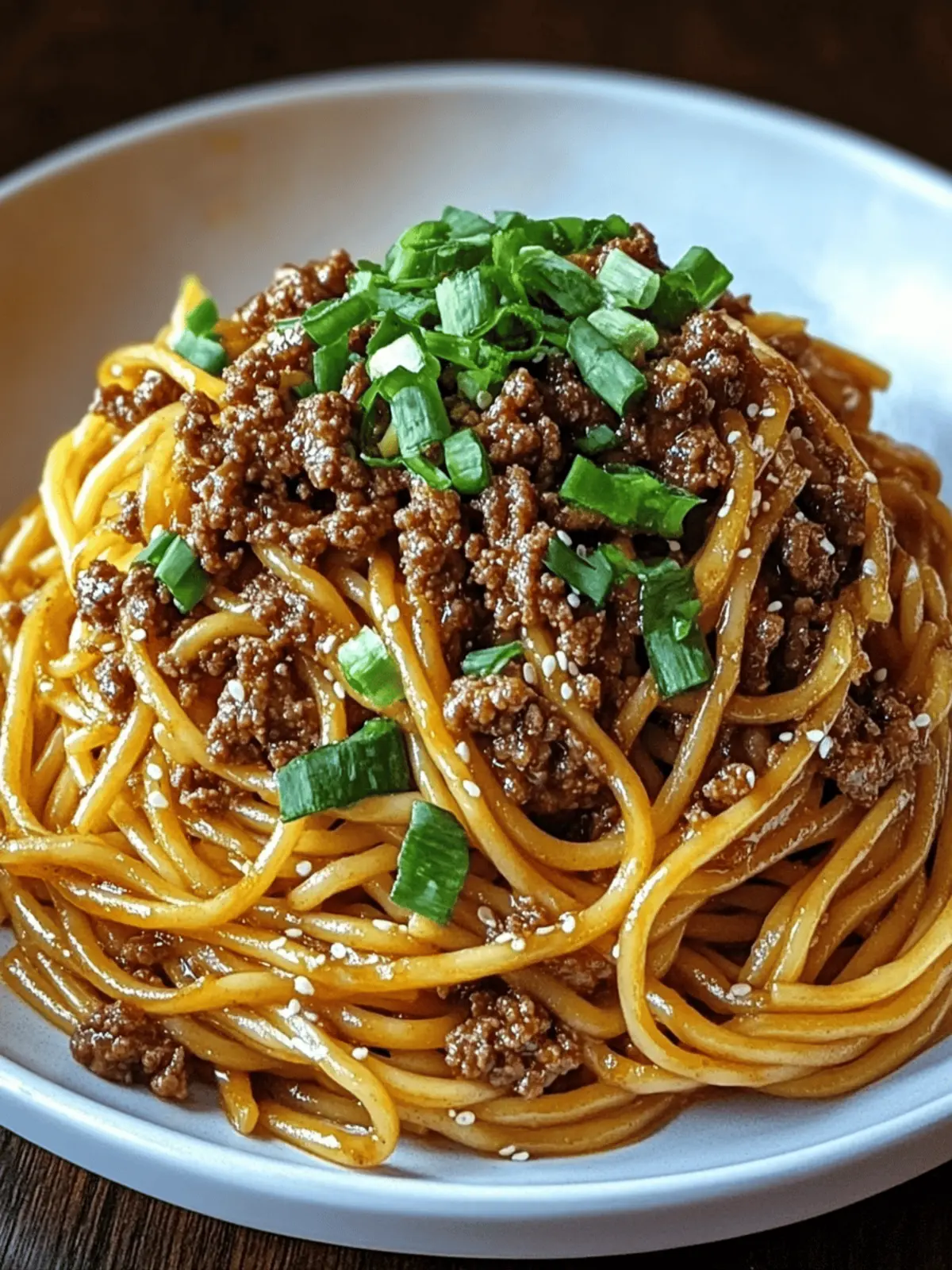 Mongolian Ground Beef Noodles