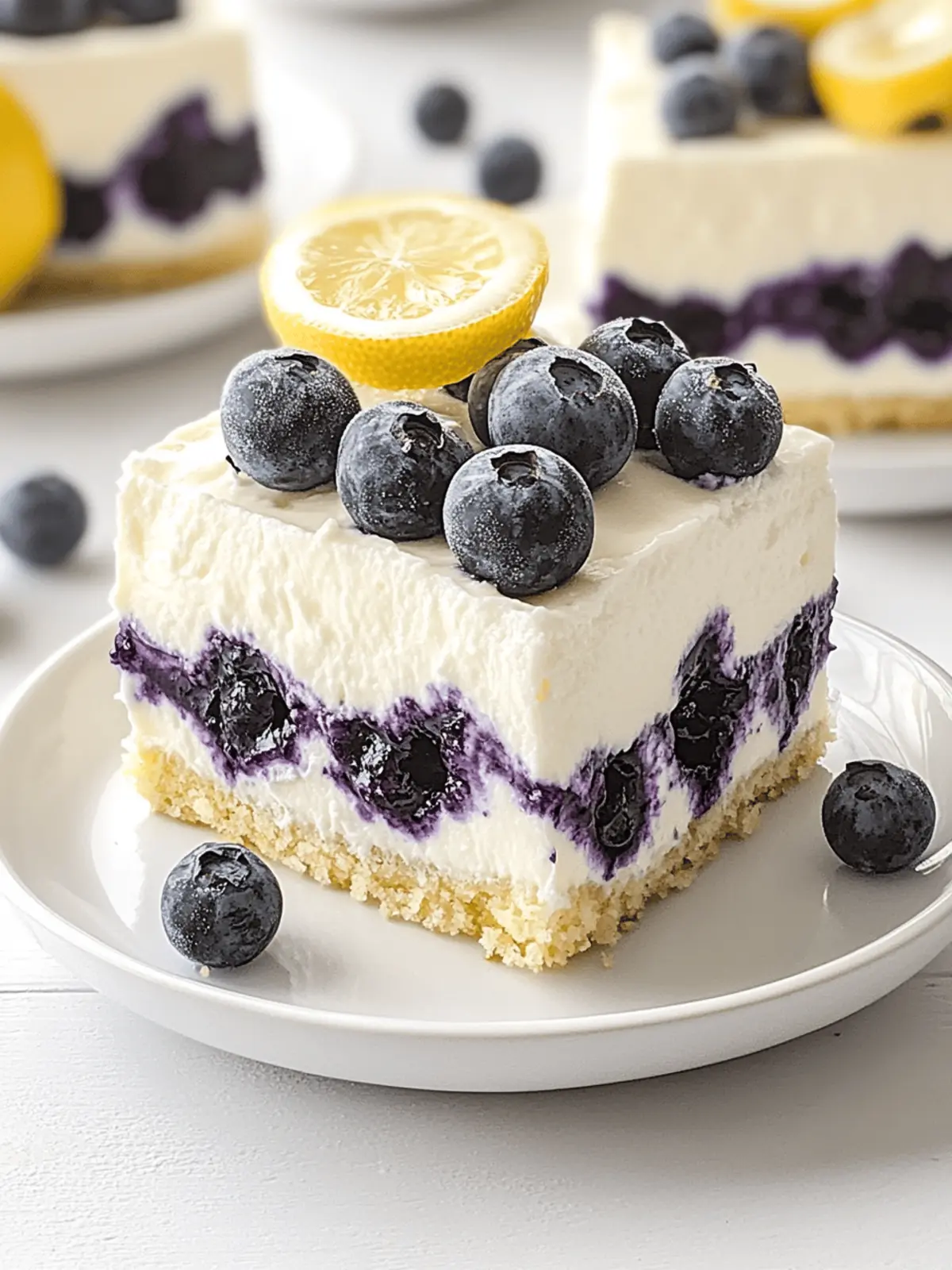 No Bake Lemon Blueberry Dessert