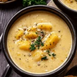 Hearty Cheddar Garlic Herb Potato Soup Recipe