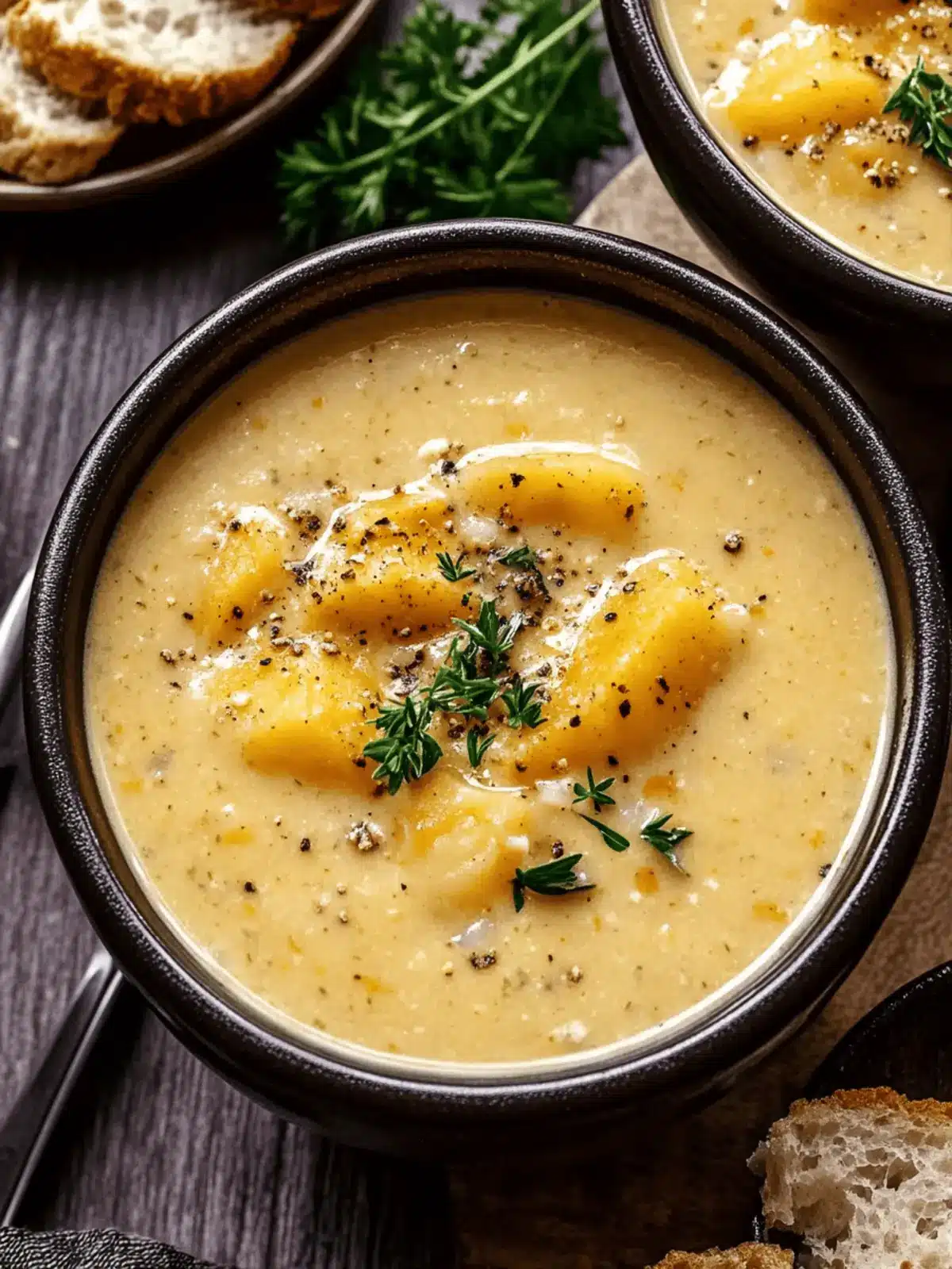Hearty Cheddar Garlic Herb Potato Soup Recipe