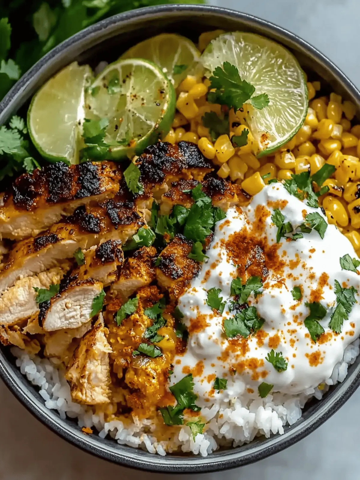 Street Corn Chicken Rice Bowl