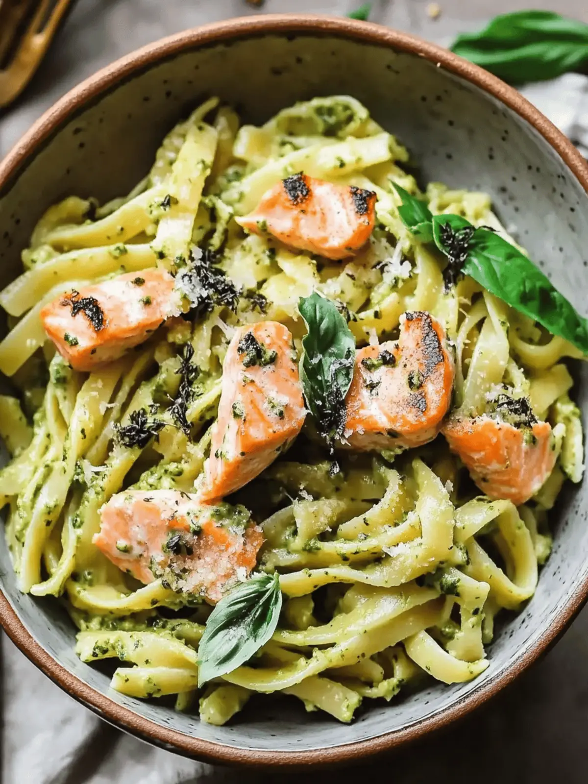 Creamy Salmon Pesto Pasta