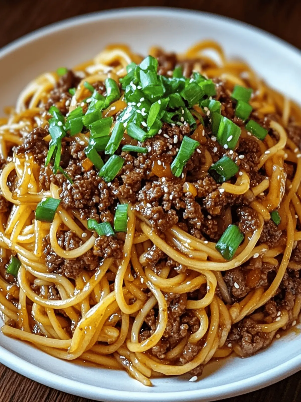 Mongolian Ground Beef Noodles
