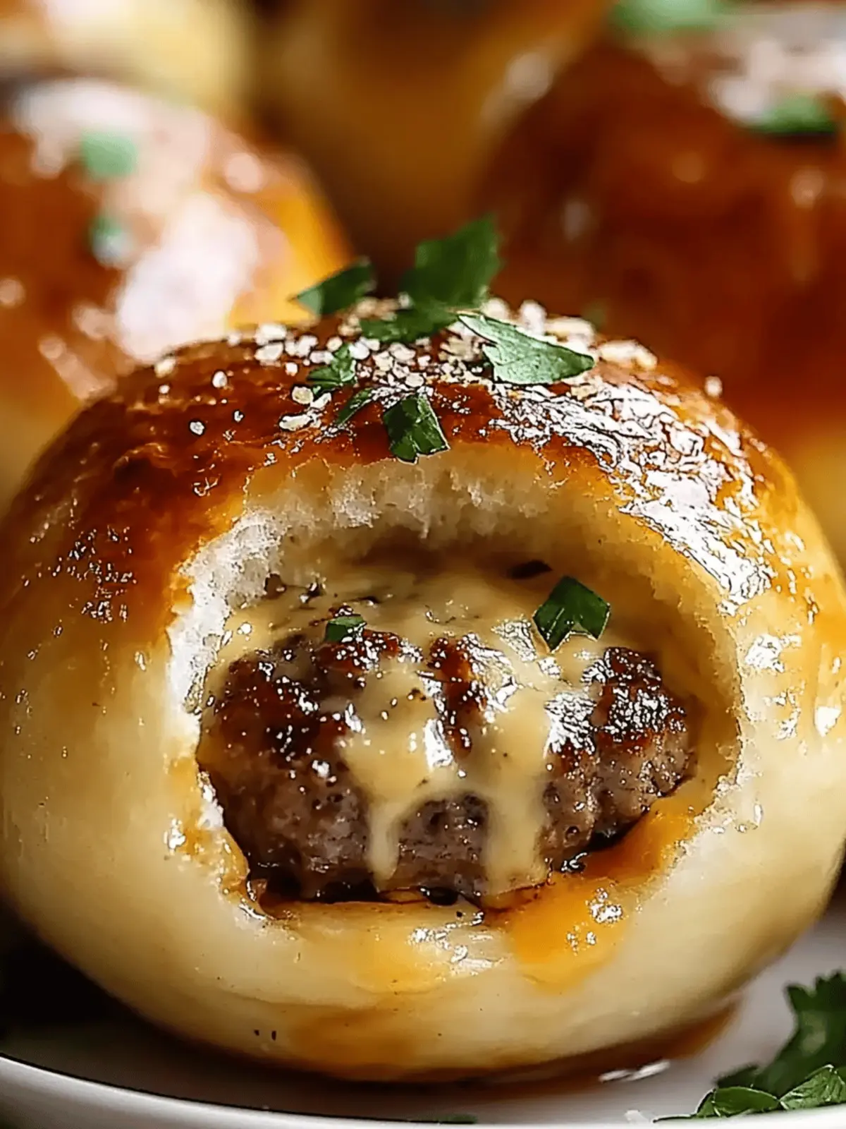 Garlic Parmesan Cheeseburger Bombs