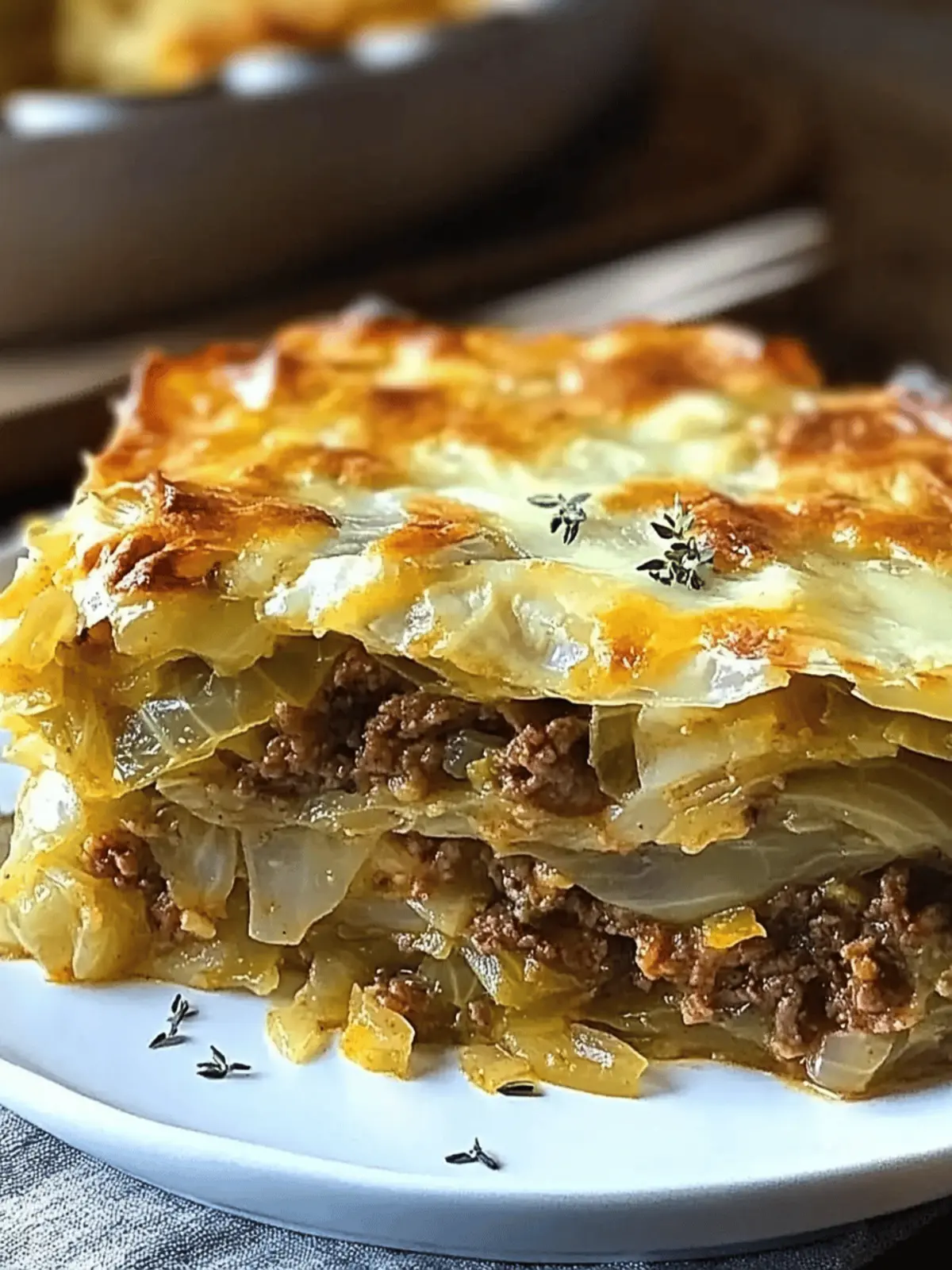 Cheesy Cabbage Beef Casserole