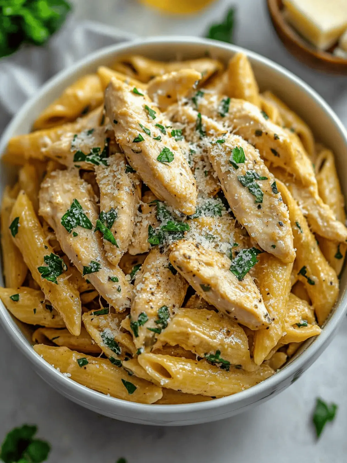Healthy Garlic Parmesan Chicken Pasta