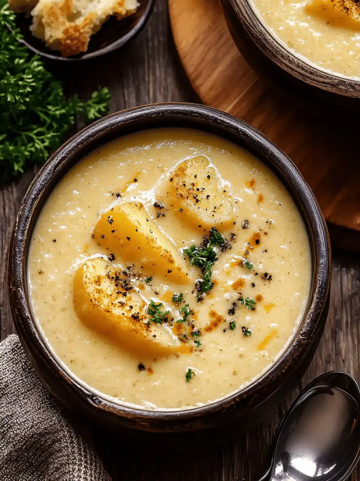 Hearty Cheddar Garlic Herb Potato Soup Recipe