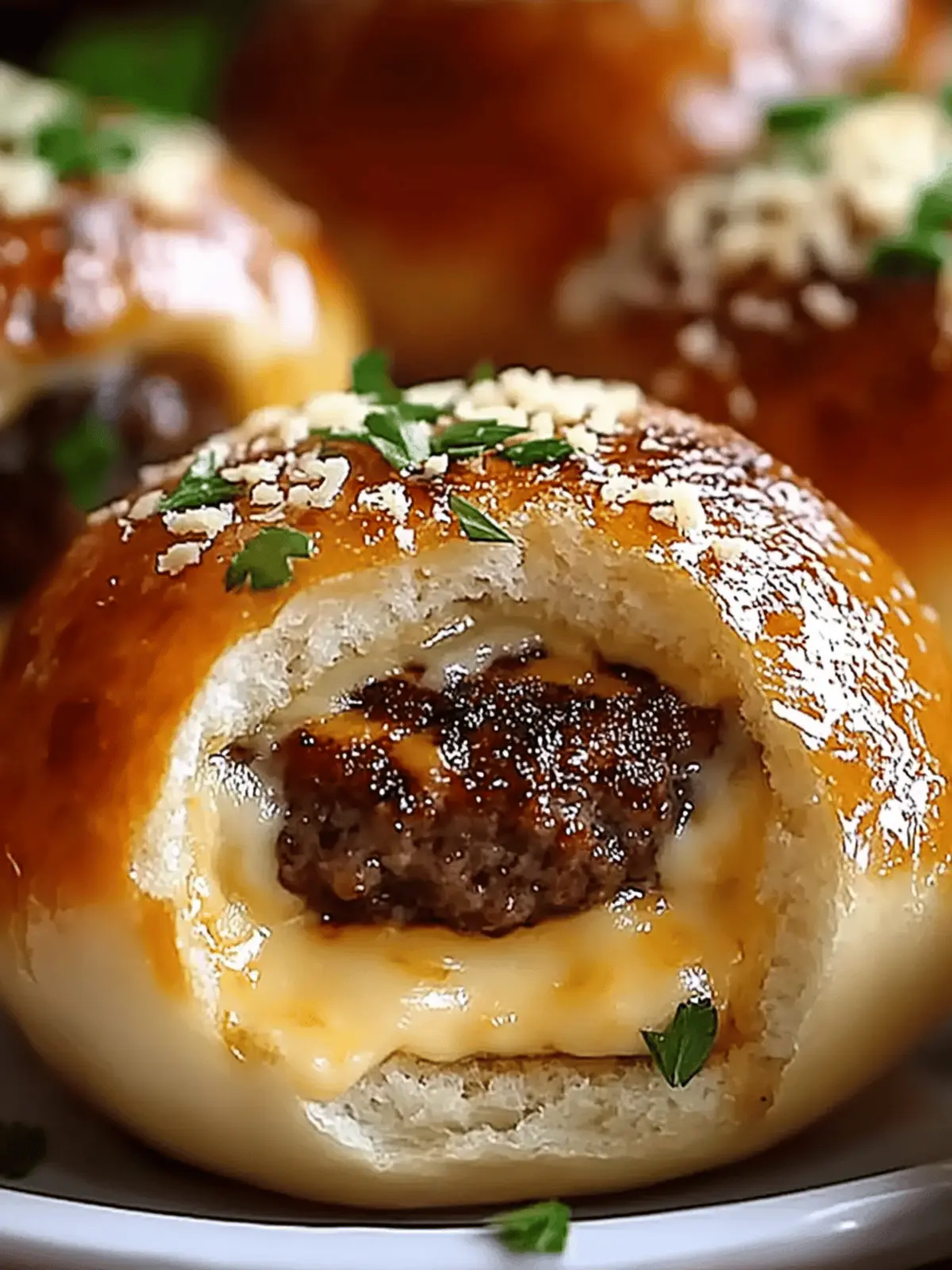 Garlic Parmesan Cheeseburger Bombs