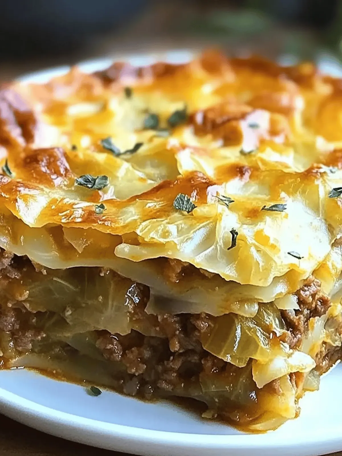 Cheesy Cabbage Beef Casserole