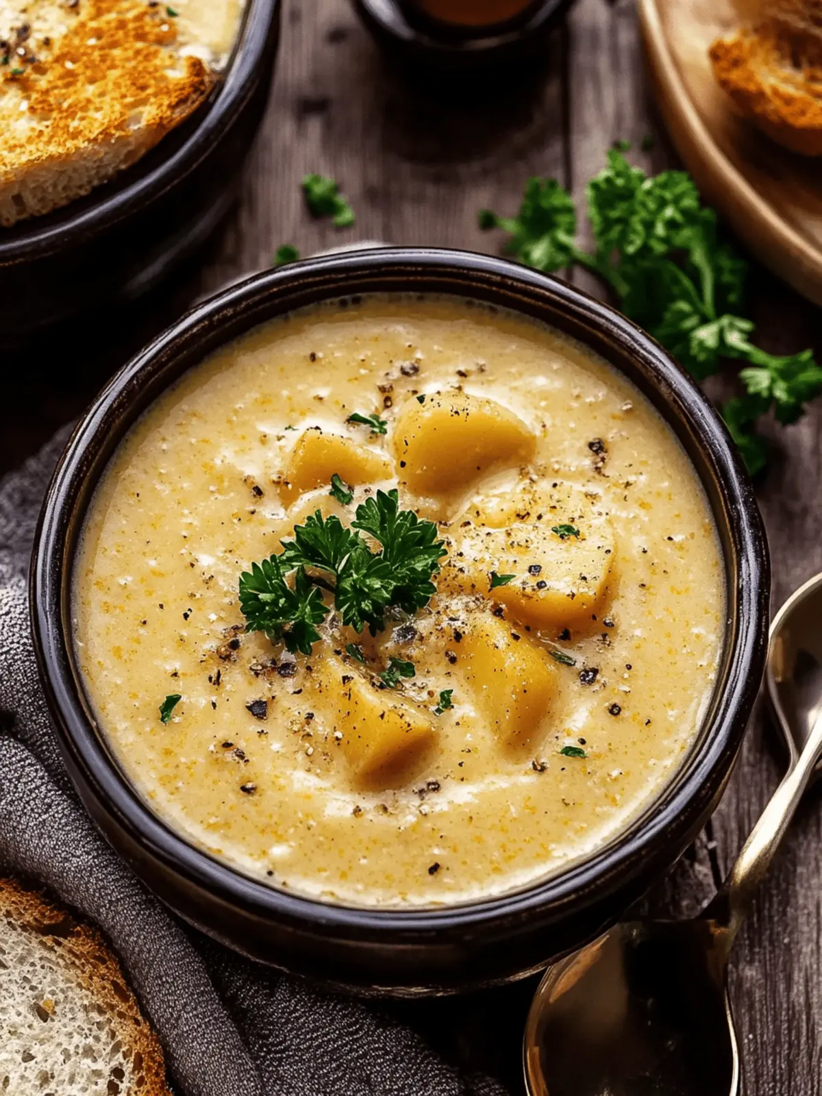 Hearty Cheddar Garlic Herb Potato Soup Recipe