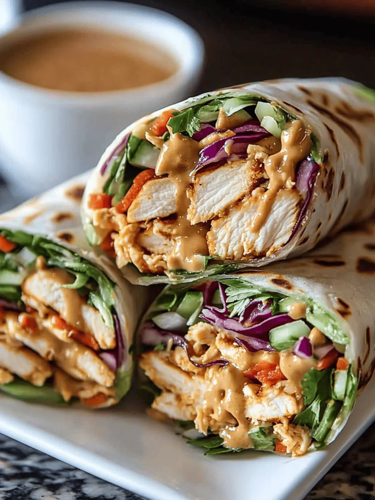 Thai Peanut Chicken Wraps