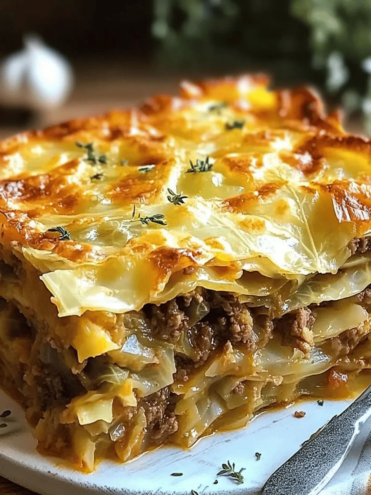 Cheesy Cabbage Beef Casserole