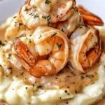 Creamy Garlic Shrimp Over Mashed Potatoes