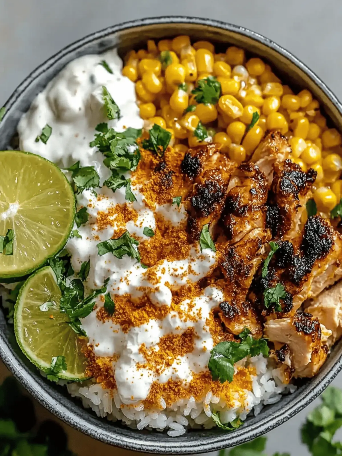 Street Corn Chicken Rice Bowl