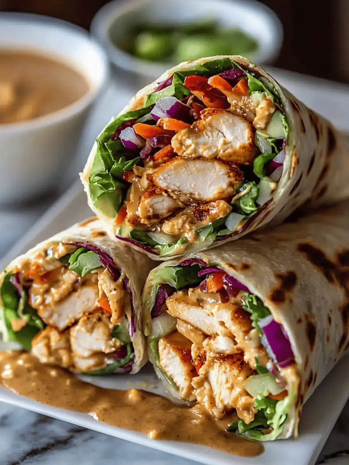 Thai Peanut Chicken Wraps