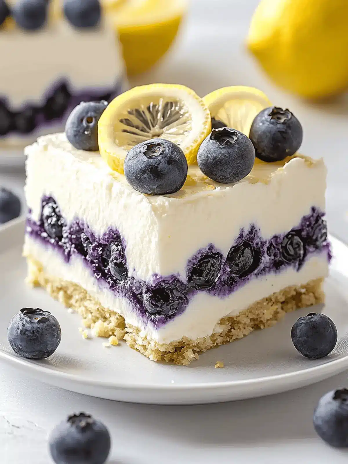 No Bake Lemon Blueberry Dessert
