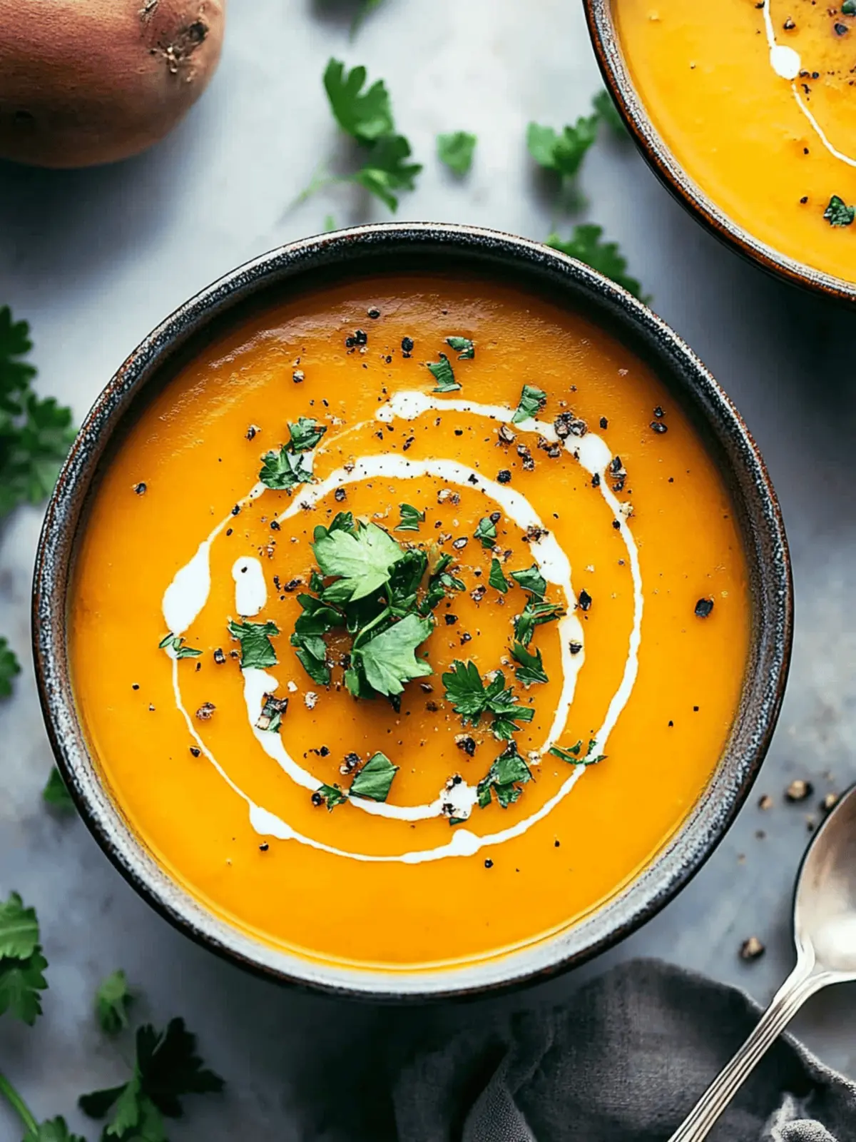 Spicy Butternut Squash and Sweet Potato Soup