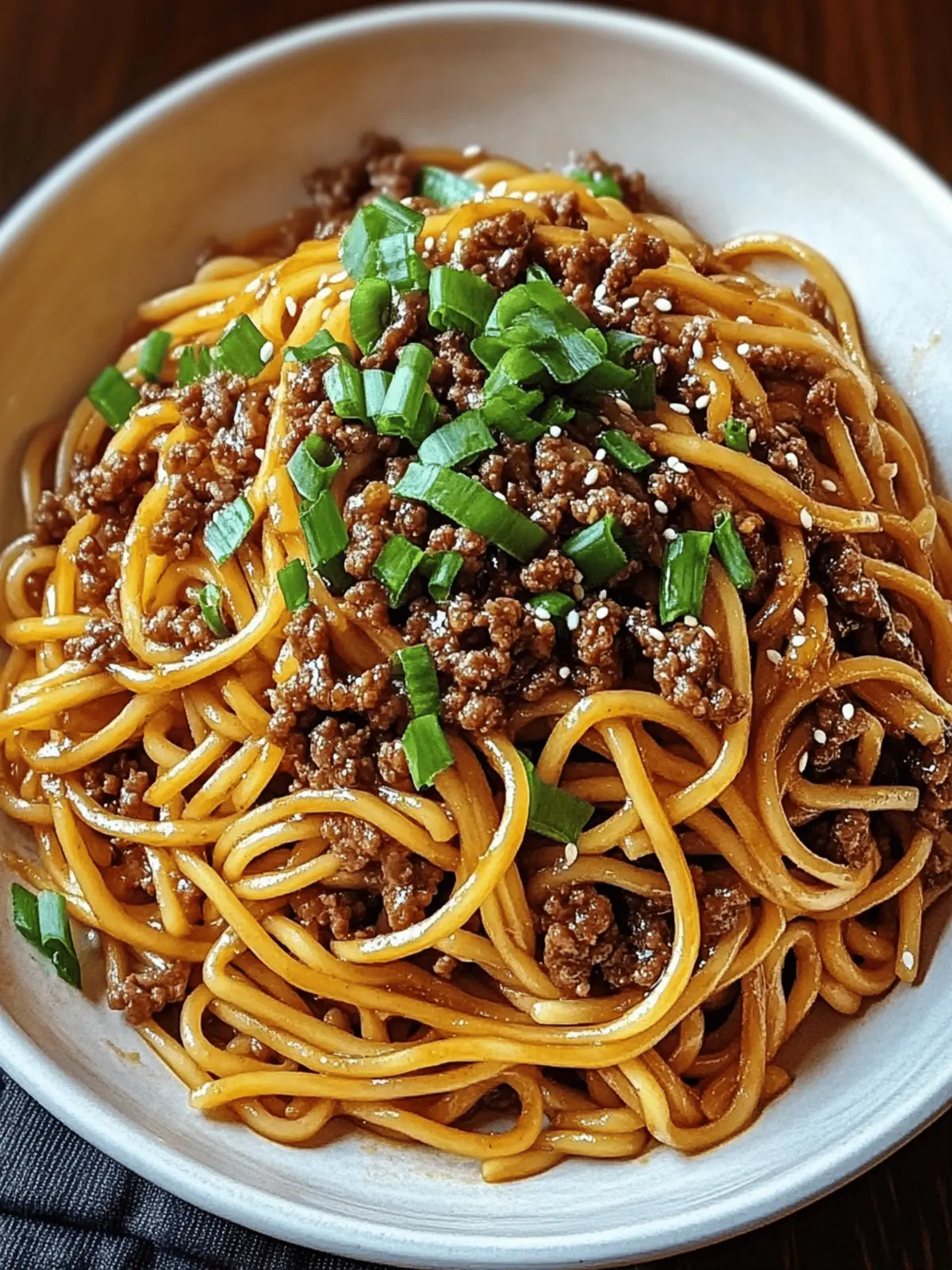 Mongolian Ground Beef Noodles