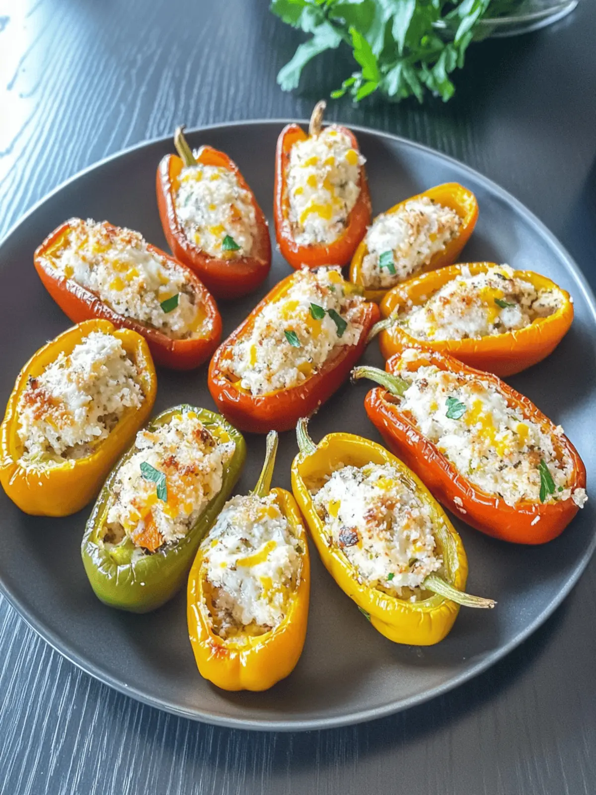 Cheesy Stuffed Mini Peppers