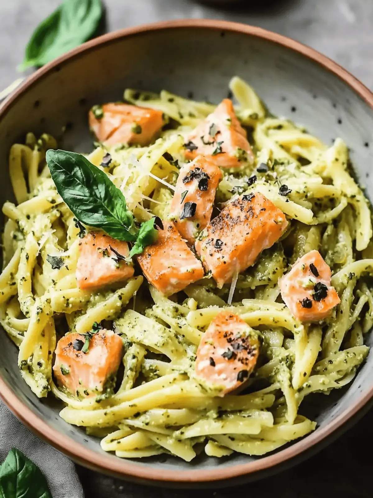Creamy Salmon Pesto Pasta