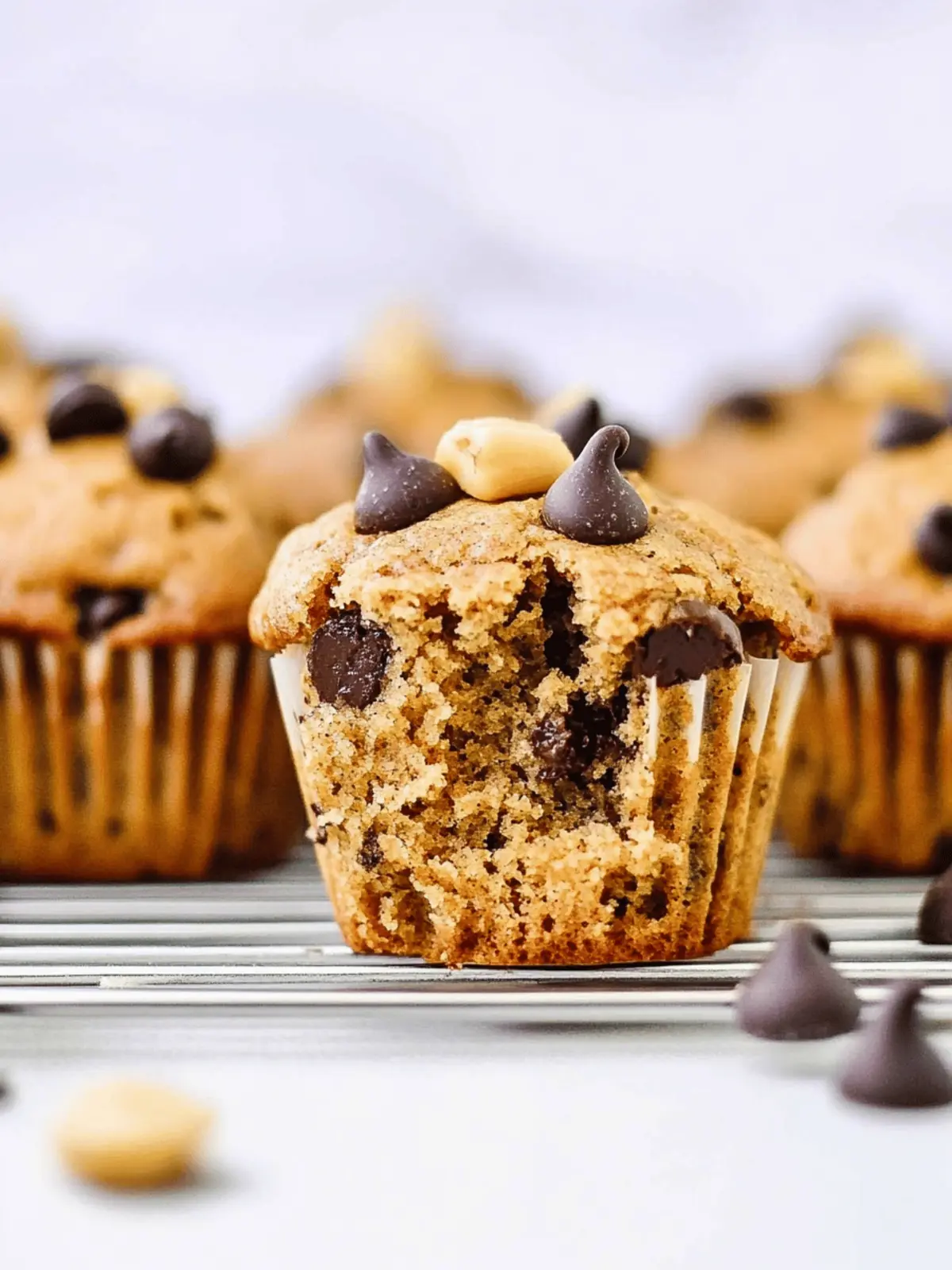Easy Chocolate Chip Banana Peanut Butter Muffins Recipe