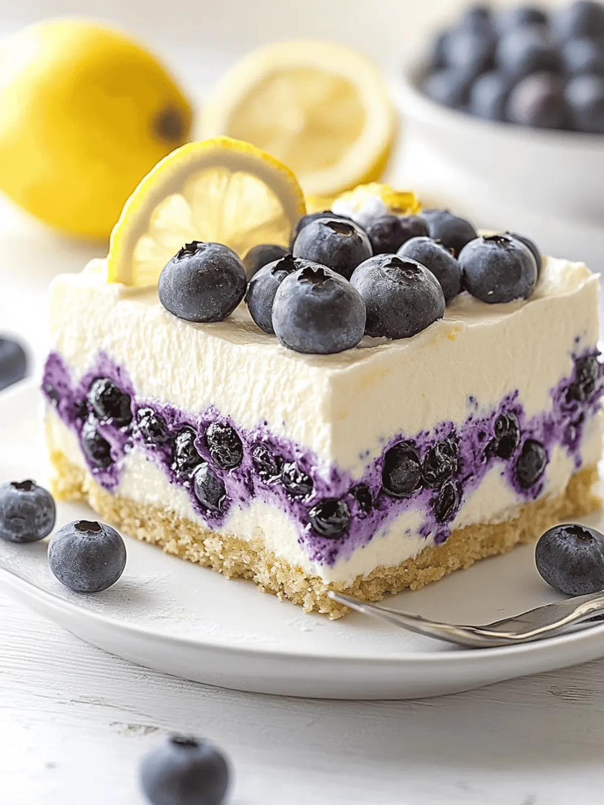 No Bake Lemon Blueberry Dessert