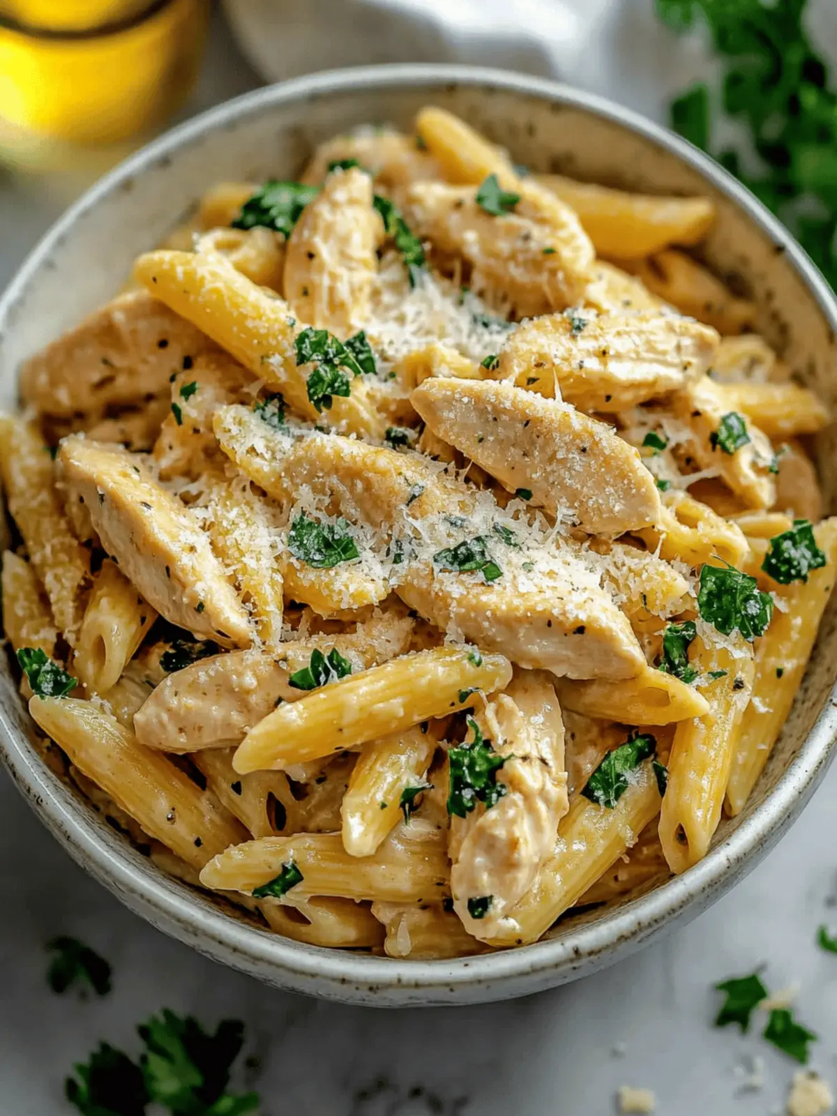 Healthy Garlic Parmesan Chicken Pasta