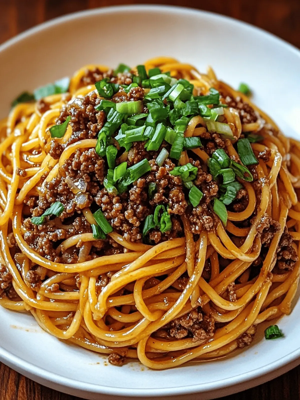 Mongolian Ground Beef Noodles
