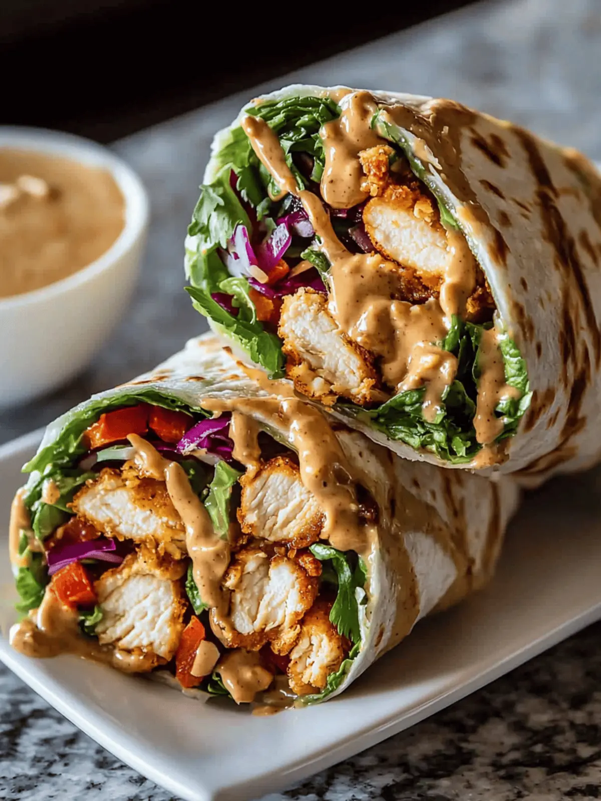 Thai Peanut Chicken Wraps
