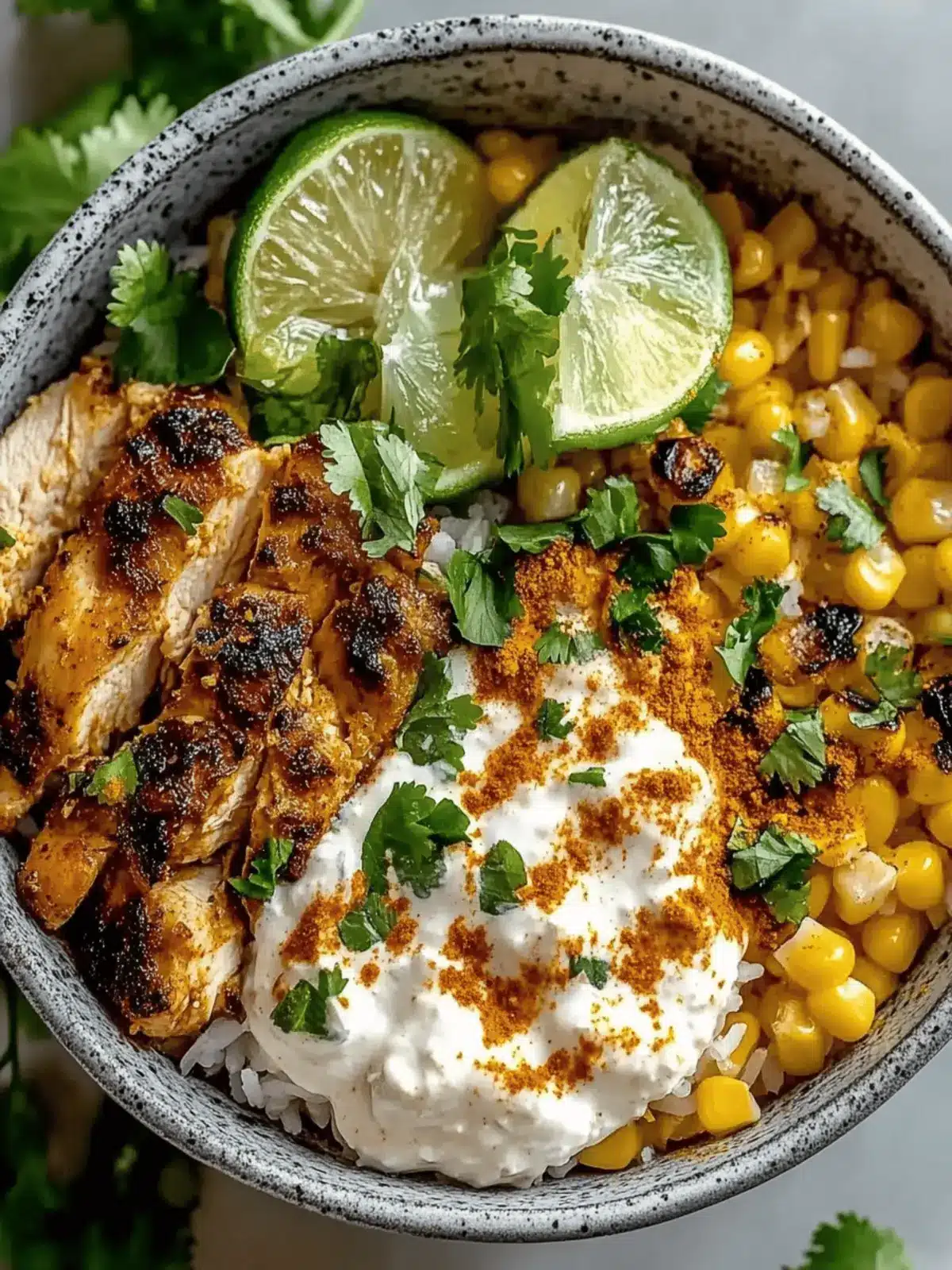 Street Corn Chicken Rice Bowl