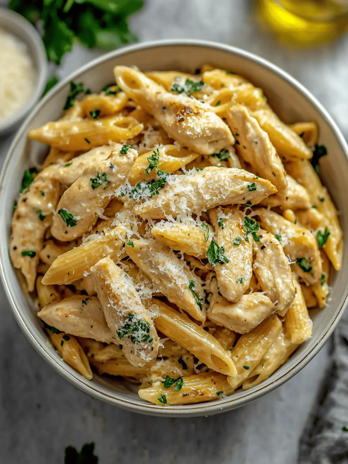 Healthy Garlic Parmesan Chicken Pasta