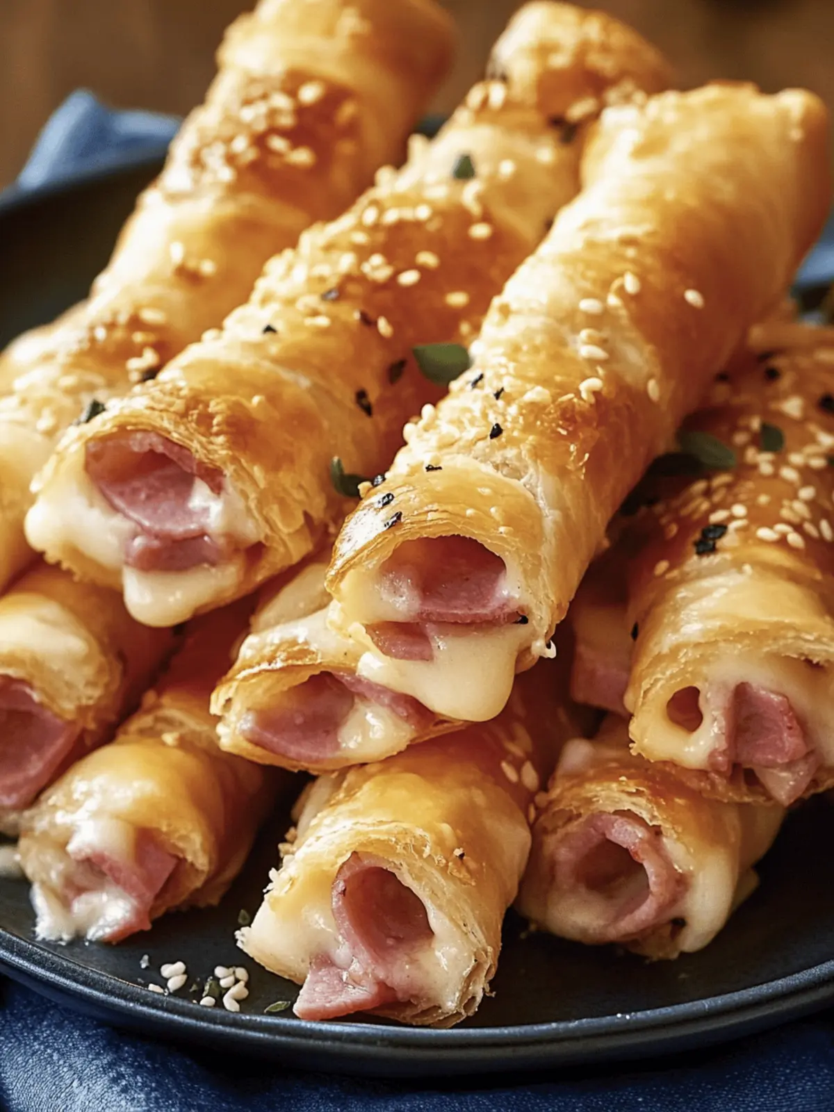 Ham and Cheese Puff Pastry Sticks
