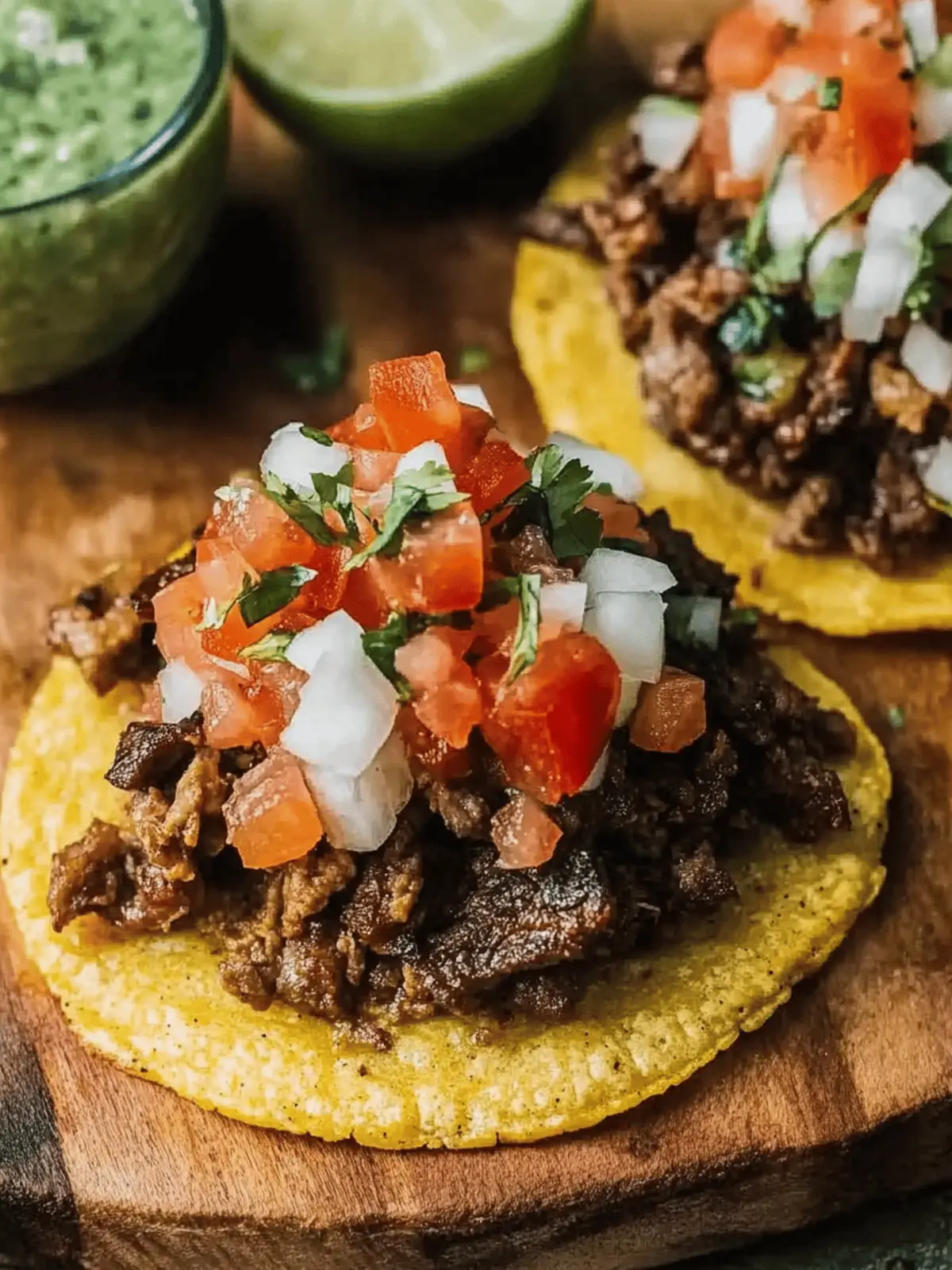Mexican Tostadas de Carne Asada