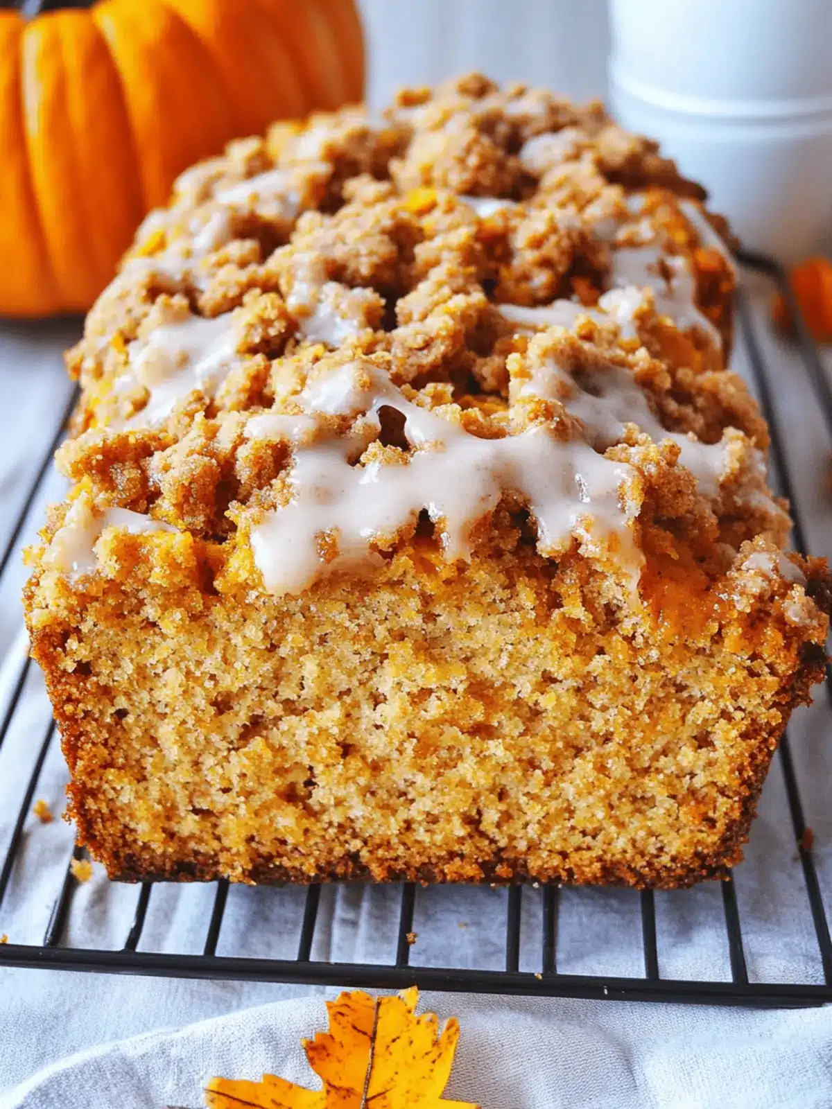 Irresistible Pumpkin Streusel Bread with Maple Glaze 4 Pumpkin Streusel Bread