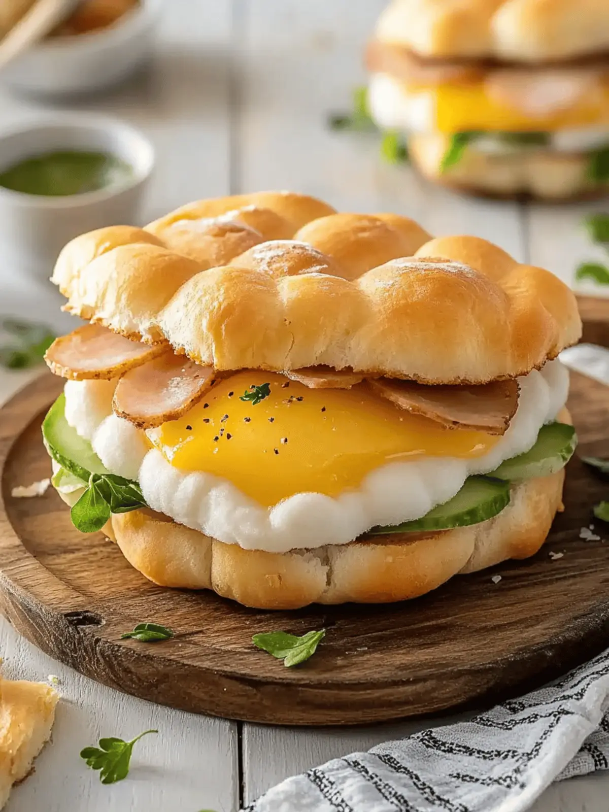 Cloud Bread Breakfast Sandwich